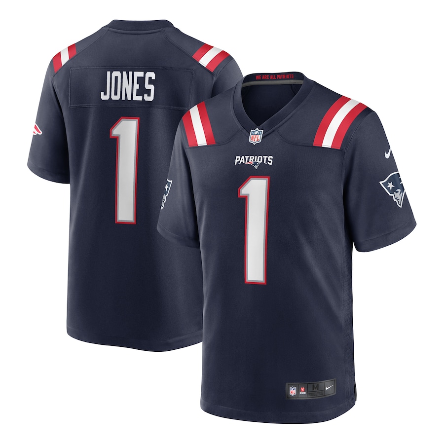 Mens New England Patriots #1 Mac Jones Nike Navy 2021 NFL Draft First Round Pick Game Jersey